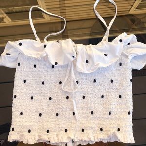 Tight fitted crop top.